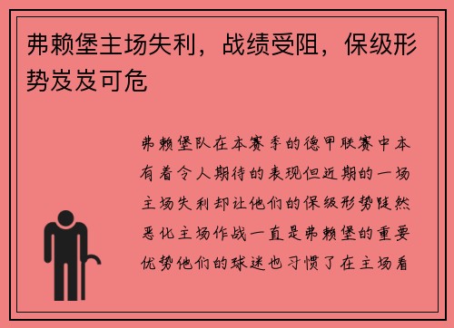 弗赖堡主场失利，战绩受阻，保级形势岌岌可危